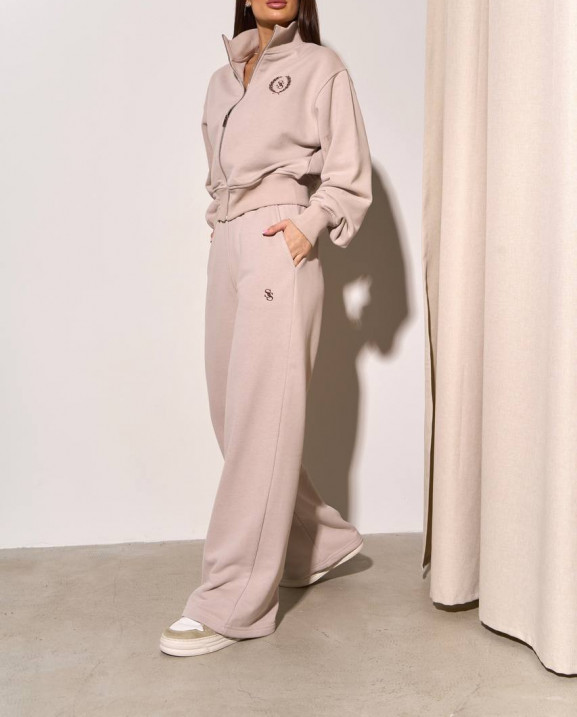 73 спортивний костюм з трьохнитки з вишивкою на штанах та кофті